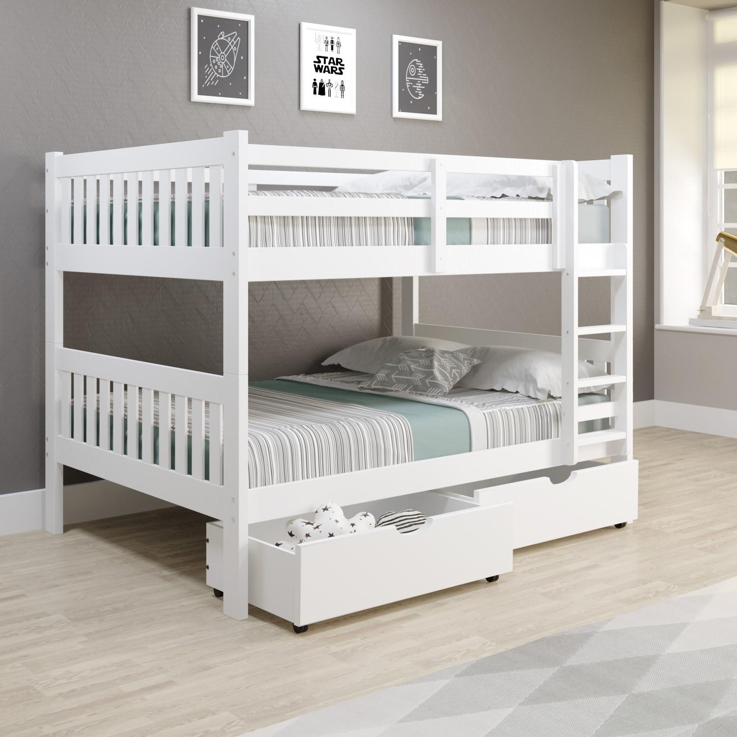 Rent to Own Donco Austin Full over Full White Mission Bunk Bed with